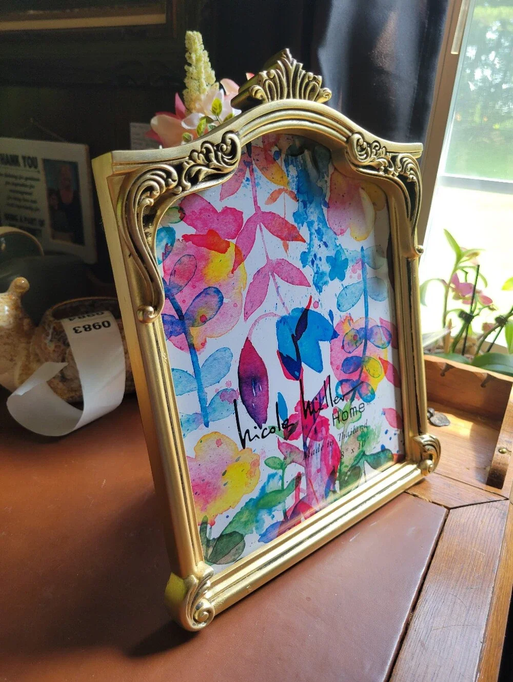 Nicole Miller Antique Gold Finish Photo Picture Frame 8x10